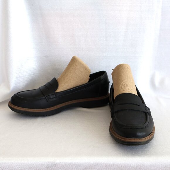 Size 37 M - Clarks Black Leather Loafers - Penny Loafers - Picture 5 of 12